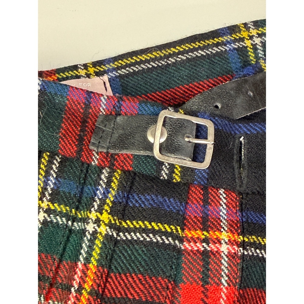 Moffat Woollens Plaid Wool Kilt Skirt Made in Scotland Red Green Tartan USA 10 - Picture 9 of 11